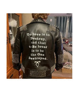 Studwork Spike Men Leather, Heavy Metal Battle Tree Spikes, Biker's Clothing Handmade, Steampunk Destroy Love Jacket, Gothic Patchwork,